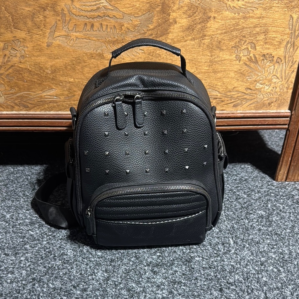 Black Studded Men's Backpack